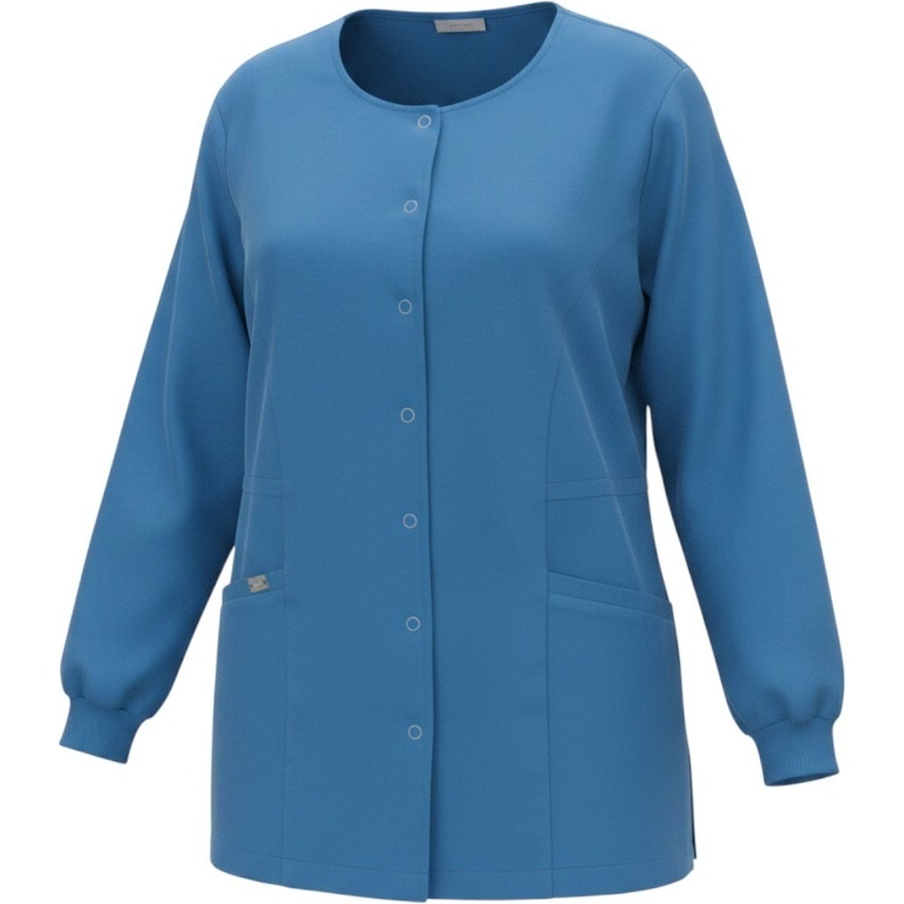 Greys Anatomy by Barco Signature Blue Scrub Jacket Snap Front Womens Medium M